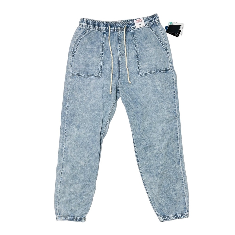 Celebrity Pink Acid Wash Drawstring Denim Jeans